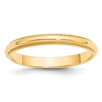 Load image into Gallery viewer, 14k Yellow Gold 3mm Milgrain Half Round Wedding Band Size 12.5
