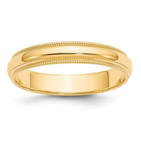 Load image into Gallery viewer, 14k Yellow Gold 4mm Milgrain Half Round Wedding Band Size 12.5
