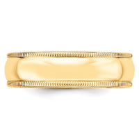 Load image into Gallery viewer, 14k Yellow Gold 6mm Milgrain Half Round Wedding Band Size 5
