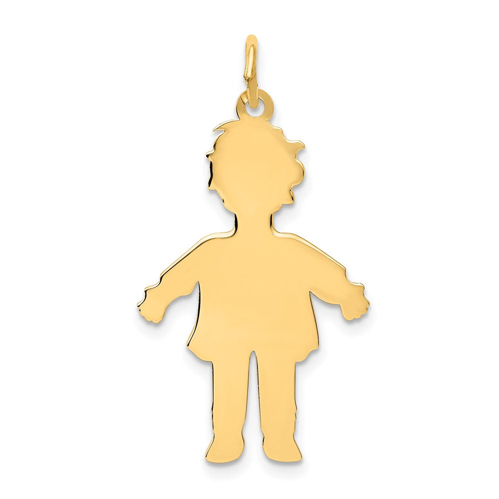 14k Plain Polished Large Boy Charm