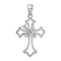 Load image into Gallery viewer, 14K White Gold Polished Cross w/ Dove Charm
