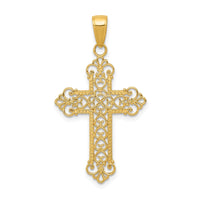 Load image into Gallery viewer, 14k Fleur De Lis Cross Charm

