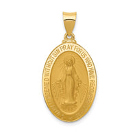 Load image into Gallery viewer, 14k Hollow Miraculous Medal Oval Pendant
