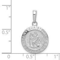 Load image into Gallery viewer, 14k White Gold Saint Christopher Medal Charm
