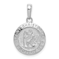 Load image into Gallery viewer, 14k White Gold Saint Christopher Medal Charm
