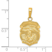 Load image into Gallery viewer, 14k Saint Michael Medal Badge Pendant
