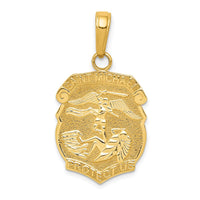 Load image into Gallery viewer, 14k Saint Michael Medal Badge Pendant
