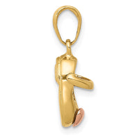 Load image into Gallery viewer, 14k  3D Two-tone Baby Shoe Charm
