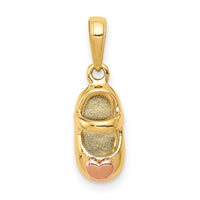 Load image into Gallery viewer, 14k  3D Two-tone Baby Shoe Charm
