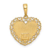 Load image into Gallery viewer, 14k Two-Tone GRANDMA Heart w/Flower Charm
