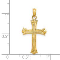 Load image into Gallery viewer, 14k Fleur De Lis Cross Pendant

