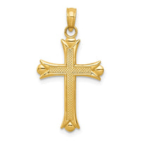 Load image into Gallery viewer, 14k Fleur De Lis Cross Pendant

