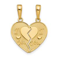 Load image into Gallery viewer, 14k I LOVE YOU Break Apart Heart Charm
