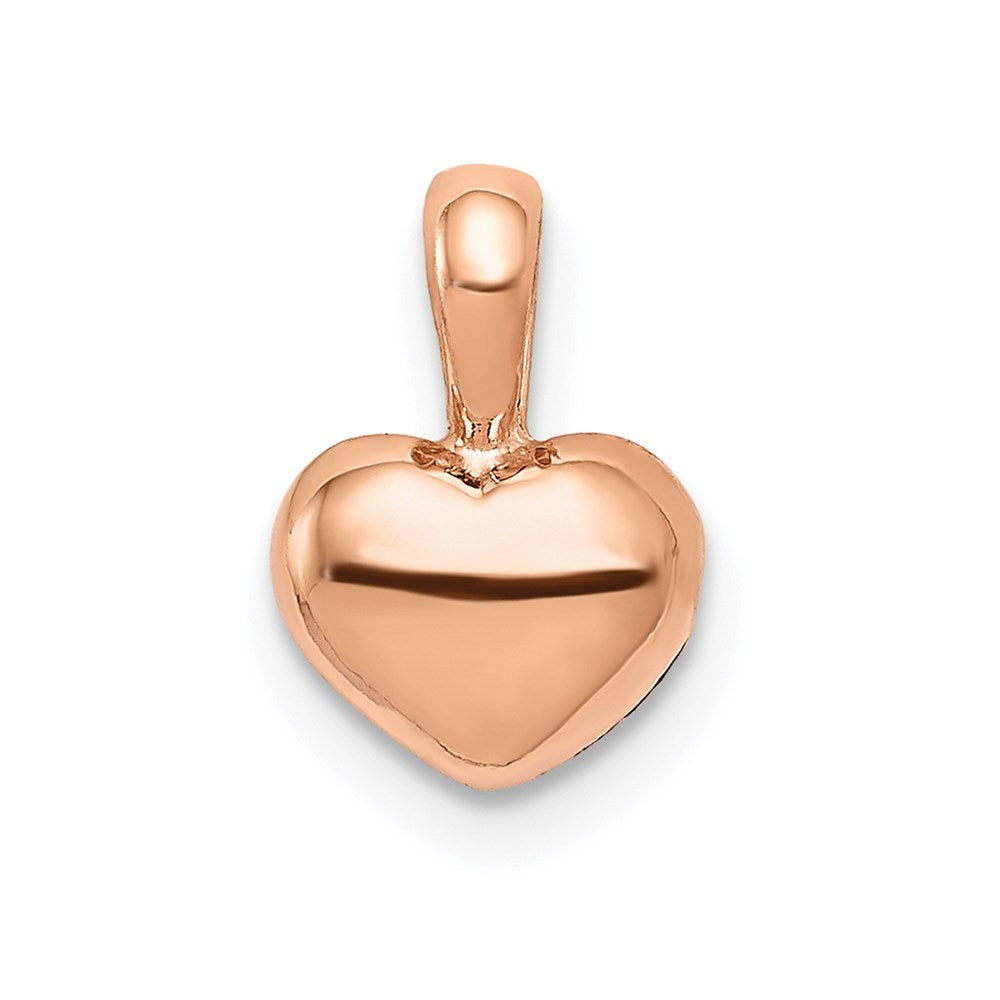 14K Rose Polished Domed Heart Charm