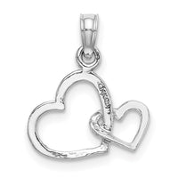 Load image into Gallery viewer, 14K White Gold Polished Intertwined Double Heart Pendant
