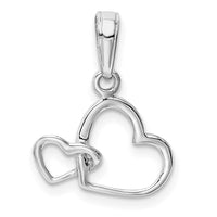 Load image into Gallery viewer, 14K White Gold Polished Intertwined Double Heart Pendant
