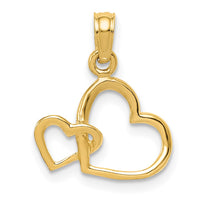 Load image into Gallery viewer, 14K Polished Intertwined Double Heart Pendant
