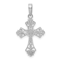 Load image into Gallery viewer, 14k White Gold Filigree Cross Charm
