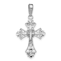 Load image into Gallery viewer, 14k White Gold Filigree Cross Charm
