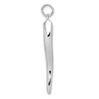 Load image into Gallery viewer, 14k White Gold Solid Polished 3-D Large Italian Horn Charm
