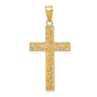 Load image into Gallery viewer, 14k Rope Cross Pendant
