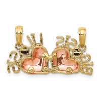 Load image into Gallery viewer, 14k Two-tone w/White Rhod BIG SIS-LIL SIS Break-a-part Pendant
