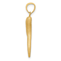 Load image into Gallery viewer, 14k Solid Diamond-cut Italian Horn Charm

