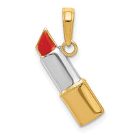 Load image into Gallery viewer, 14K and Rhodium Enameled Lipstick Charm
