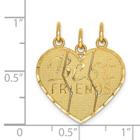 Load image into Gallery viewer, 14k 3 piece Break-apart BEST FRIENDS Charm Set
