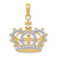 Load image into Gallery viewer, 14K Rhodium Crown Pendant
