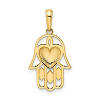 Load image into Gallery viewer, 14k &amp; White Rhodium D/C Heart Hamsa Pendant
