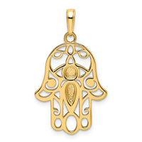 Load image into Gallery viewer, 14k &amp; White Rhodium D/C Evil Eye Hamsa Pendant
