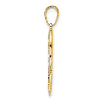 Load image into Gallery viewer, 14k &amp; White Rhodium D/C Fancy Hamsa Pendant
