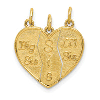 Load image into Gallery viewer, 14k 3-piece Break-apart BIG SIS-SIS-LIL SIS Charm
