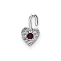Load image into Gallery viewer, 14k White Gold January Synthetic Birthstone Heart Charm
