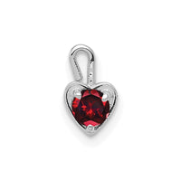 Load image into Gallery viewer, 14k White Gold January Synthetic Birthstone Heart Charm
