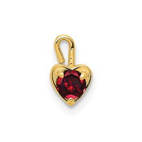Load image into Gallery viewer, 14ky January Synthetic Birthstone Heart Charm
