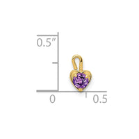 Load image into Gallery viewer, 14ky February Synthetic Birthstone Heart Charm
