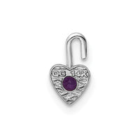 Load image into Gallery viewer, 14k White Gold February Synthetic Birthstone Heart Charm
