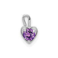 Load image into Gallery viewer, 14k White Gold February Synthetic Birthstone Heart Charm
