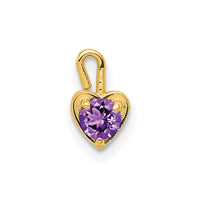 Load image into Gallery viewer, 14ky February Synthetic Birthstone Heart Charm
