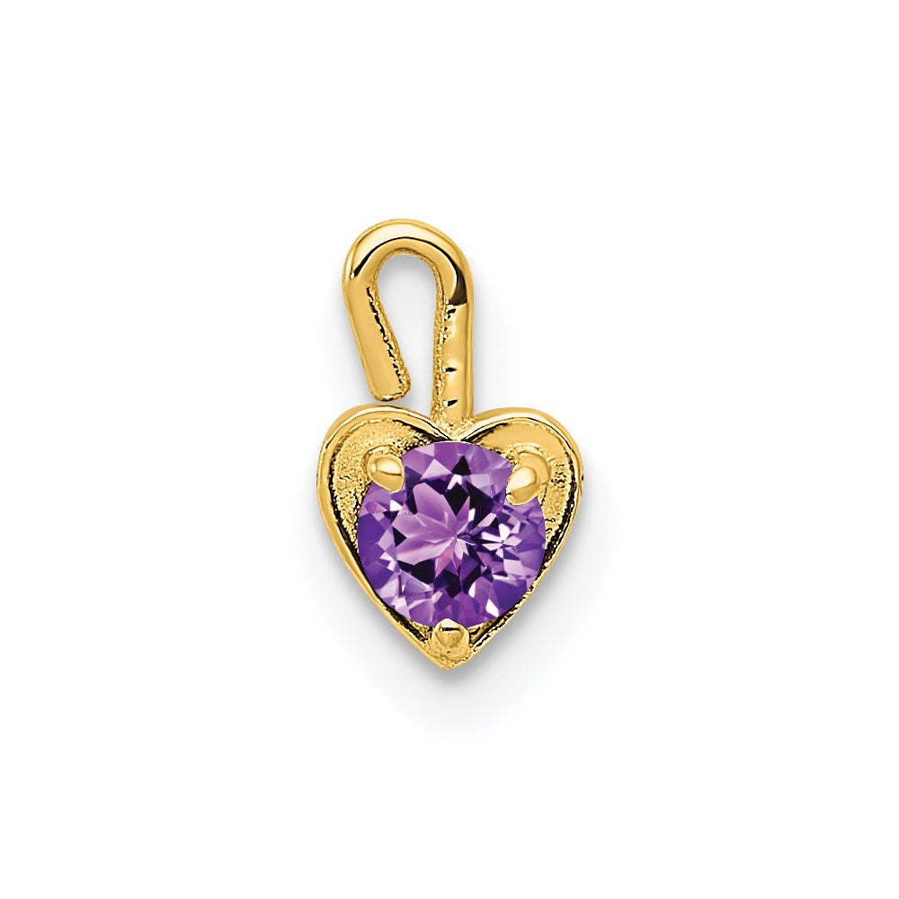 14ky February Synthetic Birthstone Heart Charm