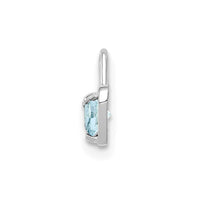 Load image into Gallery viewer, 14k White Gold March Synthetic Birthstone Heart Charm

