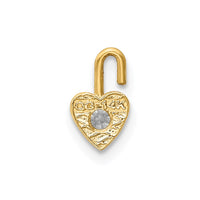 Load image into Gallery viewer, 14ky April Synthetic Birthstone Heart Charm
