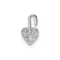 Load image into Gallery viewer, 14k White Gold April Synthetic Birthstone Heart Charm
