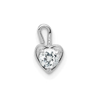 Load image into Gallery viewer, 14k White Gold April Synthetic Birthstone Heart Charm
