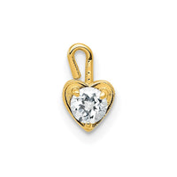 Load image into Gallery viewer, 14ky April Synthetic Birthstone Heart Charm
