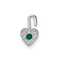 Load image into Gallery viewer, 14k White Gold May Synthetic Birthstone Heart Charm
