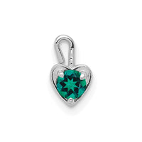 Load image into Gallery viewer, 14k White Gold May Synthetic Birthstone Heart Charm
