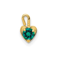 Load image into Gallery viewer, 14ky May Synthetic Birthstone Heart Charm
